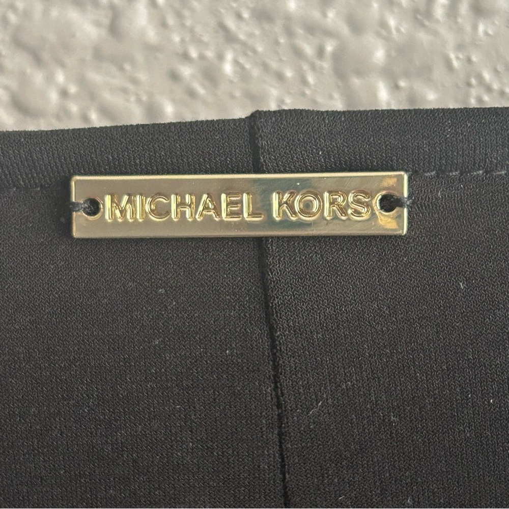 Michael Kors NEW Black short sleeve cowl neck knot tie waist cocktail dress‎ NWT - Picture 5 of 11